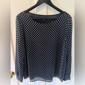 Ann Taylor Black and White Polka Dot Blouse